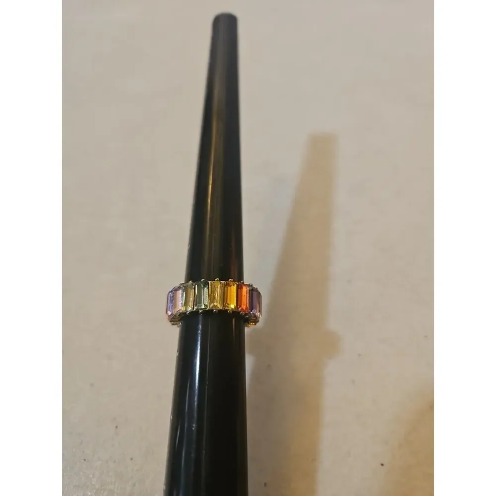 Sugarfix Multicolor Crystal Baguette Ring - Size 8